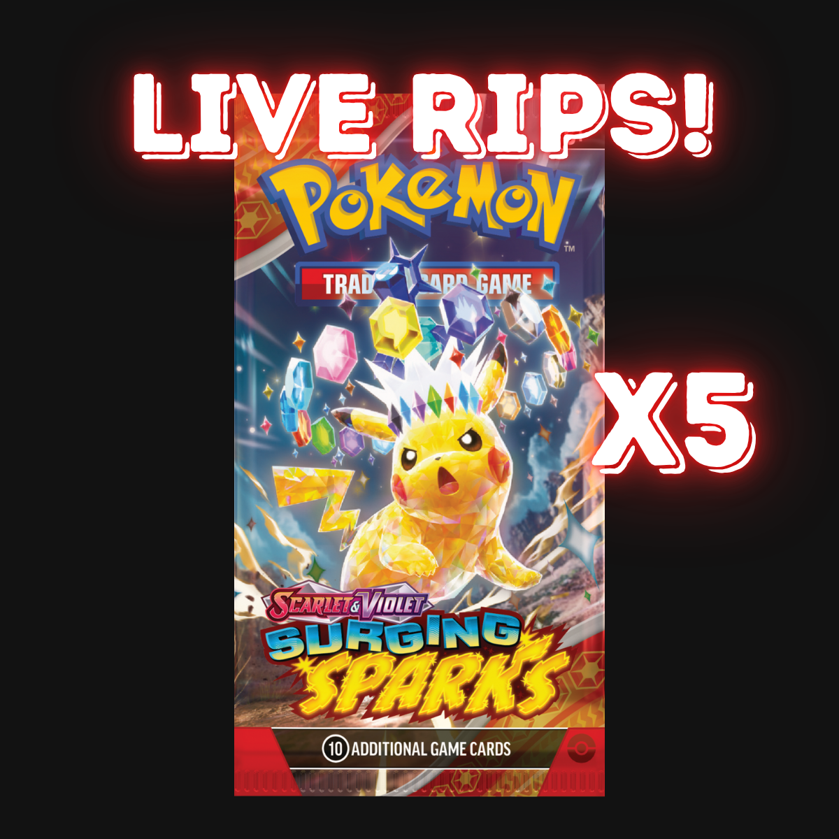 Live - Scarlet & Violet Surging Sparks Booster Pack X5