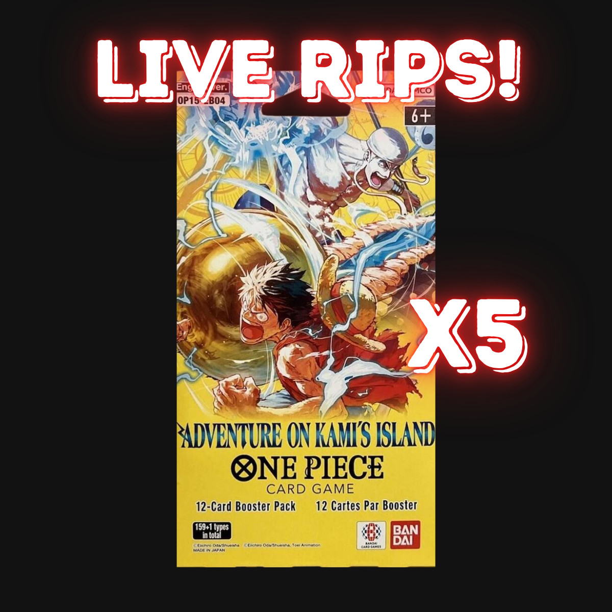 Live - English OP-15 Adventure on Kami's Island Booster Pack X5