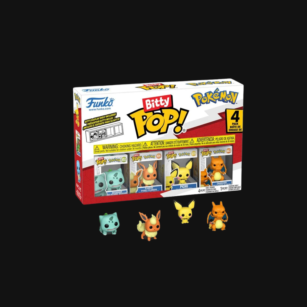 Pokemon Funko Bitty Pop! Mini-Figure 4-Pack Case