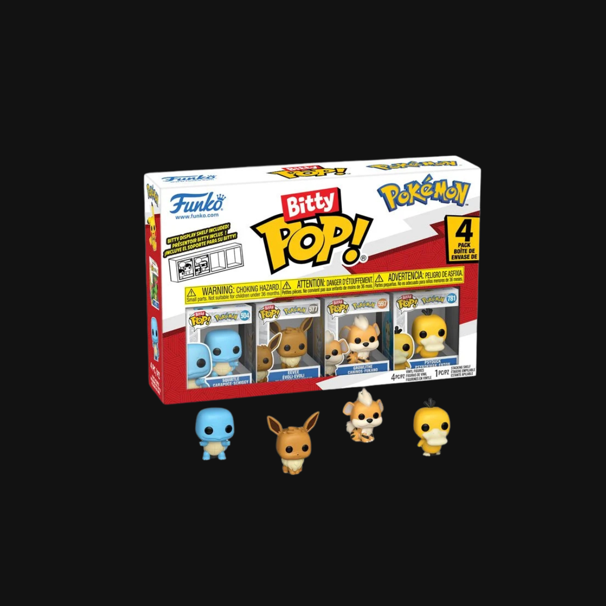 Pokemon Funko Bitty Pop! Mini-Figure 4-Pack Case