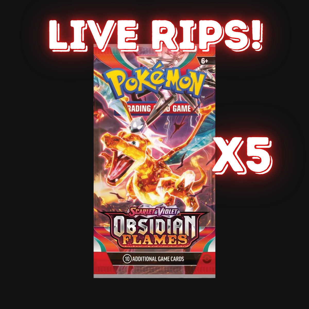 Live - Scarlet & Violet Obsidian Flames Booster Pack X5